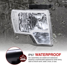 Load image into Gallery viewer, Ford F150 2009-2014 Factory Style Headlights Chrome Housing Clear Len Clear Reflector (Halogen Models Only)
