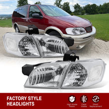 Load image into Gallery viewer, Chevrolet Venture 1997-2005 Factory Style Headlights Chrome Housing Clear Len Clear Reflector
