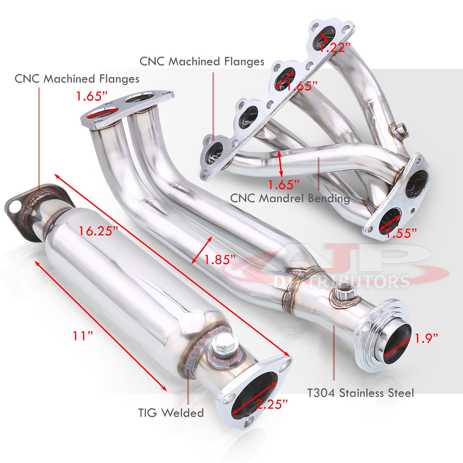 For 1988-2000 Honda Civic D-Series SOHC Engines 4-2-1 Stainless