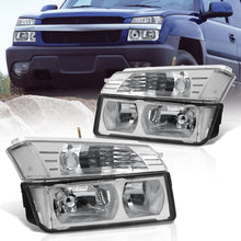 Load image into Gallery viewer, Chevrolet Avalanche (Plastic Body Cladding Models Only) 2002-2006 Factory Style Headlights + Bumpers Chrome Housing Clear Len Clear Reflector
