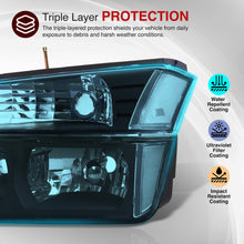 Load image into Gallery viewer, Chevrolet Avalanche (Plastic Body Cladding Models Only) 2002-2006 Factory Style Headlights + Bumpers Black Housing Clear Len Clear Reflector
