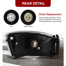 Load image into Gallery viewer, Dodge Ram 1500 2006-2008 / Ram 2500 3500 2006-2009 Factory Style Headlights Chrome Housing Clear Len Amber Reflector
