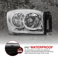 Load image into Gallery viewer, Dodge Ram 1500 2006-2008 / Ram 2500 3500 2006-2009 Factory Style Headlights Chrome Housing Clear Len Clear Reflector
