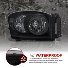 Load image into Gallery viewer, Dodge Ram 1500 2006-2008 / Ram 2500 3500 2006-2009 Factory Style Headlights Black Housing Clear Len Clear Reflector
