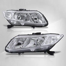 Load image into Gallery viewer, Honda Civic Sedan 2012-2015 / Honda Civic Coupe 2012-2013 Factory Style Headlights Chrome Housing Clear Len Clear Reflector
