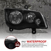 Load image into Gallery viewer, Chrysler Town &amp; Country 2008-2016 / Dodge Grand Caravan 2011-2019 Factory Style Headlights Black Housing Clear Len Clear Reflector (Halogen Models Only)
