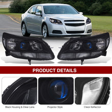 Load image into Gallery viewer, Chevrolet Malibu 2013-2015 Factory Style Headlights Black Housing Clear Len Clear Reflector (Halogen Models Only)
