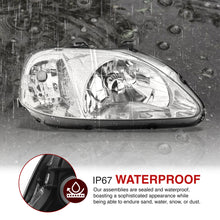 Load image into Gallery viewer, Honda Civic 1999-2000 Factory Style Headlights Chrome Housing Clear Len Clear Reflector
