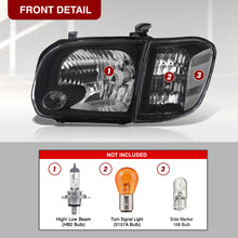 Load image into Gallery viewer, Toyota Tundra (Double Cab / 4 Door Models Only) 2005-2006 / Sequoia 2005-2007 Factory Style Headlights + Corners Black Housing Clear Len Clear Reflector
