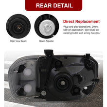 Load image into Gallery viewer, Toyota Tundra (Double Cab / 4 Door Models Only) 2005-2006 / Sequoia 2005-2007 Factory Style Headlights + Corners Black Housing Clear Len Clear Reflector
