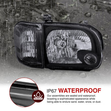 Load image into Gallery viewer, Toyota Tundra (Double Cab / 4 Door Models Only) 2005-2006 / Sequoia 2005-2007 Factory Style Headlights + Corners Black Housing Clear Len Clear Reflector
