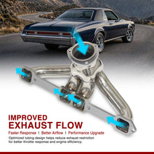 Load image into Gallery viewer, Chrysler Dodge Plymouth Mopar 383-440 Big Block BB V8 1959-1978 Stainless Steel Shorty Exhaust Header
