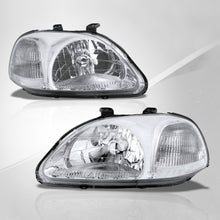 Load image into Gallery viewer, Honda Civic 1996-1998 Factory Style Headlights Chrome Housing Clear Len Clear Reflector
