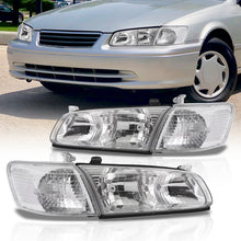 Load image into Gallery viewer, Toyota Camry 2000-2001 Factory Style Headlights + Corners Chrome Housing Clear Len Clear Reflector
