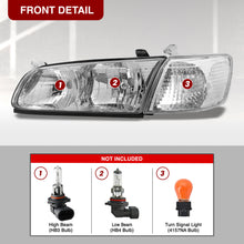Load image into Gallery viewer, Toyota Camry 2000-2001 Factory Style Headlights + Corners Chrome Housing Clear Len Clear Reflector
