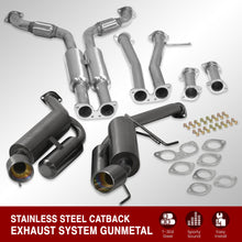 Load image into Gallery viewer, Infiniti G35 Coupe 2003-2007 / Nissan 350Z 2003-2009 Hi-Power Style Oval Dual Tip Stainless Steel Catback Exhaust System Gunmetal (Piping: 2.25" / 58mm | Tip: 4.0")
