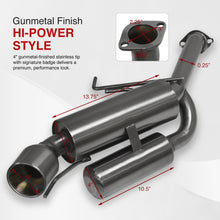 Load image into Gallery viewer, Infiniti G35 Coupe 2003-2007 / Nissan 350Z 2003-2009 Hi-Power Style Oval Dual Tip Stainless Steel Catback Exhaust System Gunmetal (Piping: 2.25" / 58mm | Tip: 4.0")
