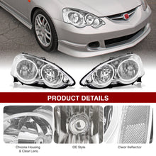 Load image into Gallery viewer, Acura RSX 2002-2004 Factory Style Headlights Chrome Housing Clear Len Clear Reflector
