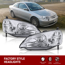 Load image into Gallery viewer, Honda Civic 2/4Door 2001-2003 Factory Style Headlights Chrome Housing Clear Len Clear Reflector
