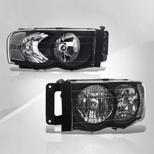 Load image into Gallery viewer, Dodge Ram 1500 Truck 2002-2005 / 2500 3500 Truck 2003-2005 Factory Style Headlights Black Housing Clear Len Amber Reflector

