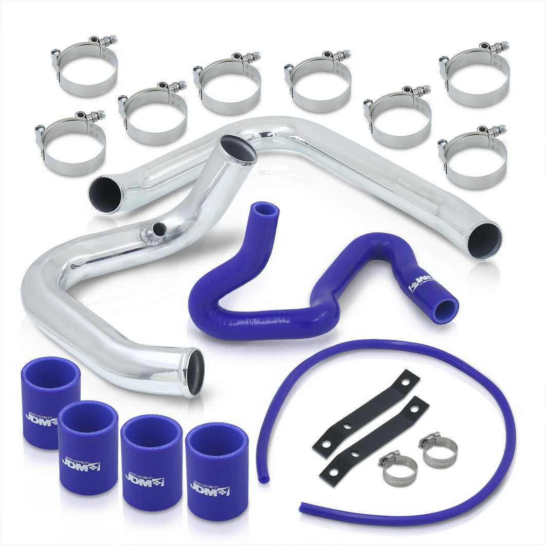 Audi A4 B5 1996-2001 / Volkswagen Passat B5 1998-2001 1.8T Bolt-On Aluminum Polished Piping Kit + Blue Couplers