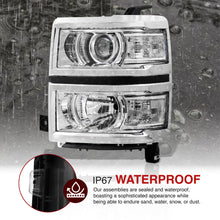 Load image into Gallery viewer, Chevrolet Silverado 1500 2014-2015 Factory Style Projector Headlights Chrome Housing Clear Len Clear Reflector
