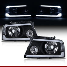 Load image into Gallery viewer, Ford F150 2004-2008 / Lincoln Mark LT 2005-2008 LED DRL Bar Factory Style Headlights Black Housing Clear Len Clear Reflector
