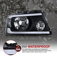 Load image into Gallery viewer, Ford F150 2004-2008 / Lincoln Mark LT 2005-2008 LED DRL Bar Factory Style Headlights Black Housing Clear Len Clear Reflector
