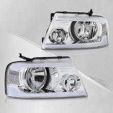 Load image into Gallery viewer, Ford F150 2004-2008 / Lincoln Mark LT 2005-2008 LED DRL Bar Factory Style Headlights Chrome Housing Clear Len Clear Reflector
