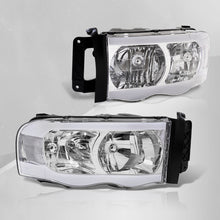 Load image into Gallery viewer, Dodge Ram 1500 2002-2005 / Ram 2500 3500 2003-2005 LED DRL Bar Factory Style Headlights Chrome Housing Clear Len Clear Reflector

