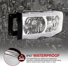 Load image into Gallery viewer, Dodge Ram 1500 2002-2005 / Ram 2500 3500 2003-2005 LED DRL Bar Factory Style Headlights Chrome Housing Clear Len Clear Reflector
