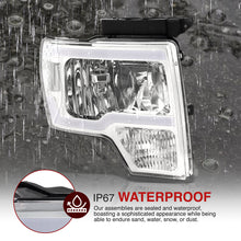 Load image into Gallery viewer, Ford F150 2009-2014 LED DRL Bar Factory Style Headlights Chrome Housing Clear Len Clear Reflector (Halogen Models Only)
