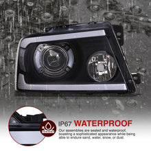 Load image into Gallery viewer, Ford F150 2004-2008 LED DRL Bar Projector Headlights Black Housing Clear Len Clear Reflector
