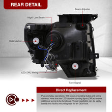 Load image into Gallery viewer, Ford F150 2009-2014 LED DRL Bar Projector Headlights Chrome Housing Clear Len Clear Reflector (Halogen Models Only)
