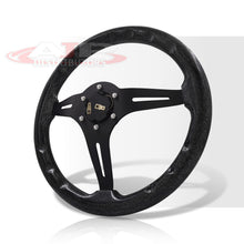 Load image into Gallery viewer, Universal 350mm Wood Grain Style Aluminum Steering Wheel Black Center Metallic Black Wood
