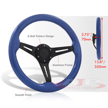 Load image into Gallery viewer, Universal 350mm Wood Grain Style Aluminum Steering Wheel Black Center Metallic Blue Wood
