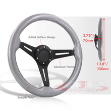 Load image into Gallery viewer, Universal 350mm Wood Grain Style Aluminum Steering Wheel Black Center Metallic Gunmetal Wood
