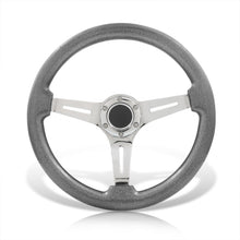 Load image into Gallery viewer, Universal 350mm Heavy Duty Steel Wood Grain Style Steering Wheel Polish Center Gunmetal Metallic Wood
