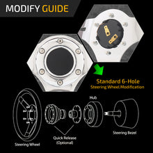 Load image into Gallery viewer, Universal 350mm Heavy Duty Steel Wood Grain Style Steering Wheel Polish Center Light Wood
