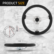 Load image into Gallery viewer, Universal 350mm Heavy Duty Steel Wood Grain Style Steering Wheel Polish Center Black Wood
