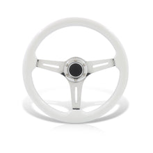 Load image into Gallery viewer, Universal 350mm Heavy Duty Steel Wood Grain Style Steering Wheel Polish Center White Wood
