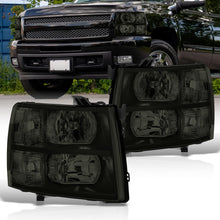 Load image into Gallery viewer, Chevrolet Silverado 2007-2013 Factory Style Headlights Chrome Housing Smoke Len Clear Reflector
