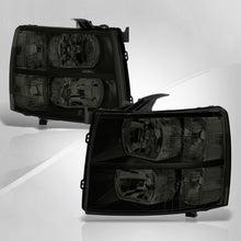 Load image into Gallery viewer, Chevrolet Silverado 2007-2013 Factory Style Headlights Chrome Housing Smoke Len Clear Reflector
