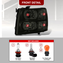 Load image into Gallery viewer, Chevrolet Silverado 2007-2013 Factory Style Headlights Chrome Housing Smoke Len Clear Reflector
