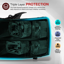Load image into Gallery viewer, Chevrolet Silverado 2007-2013 Factory Style Headlights Chrome Housing Smoke Len Clear Reflector
