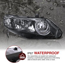 Load image into Gallery viewer, Honda Civic Sedan 2006-2011 Factory Style Headlights Black Housing Clear Len Clear Reflector
