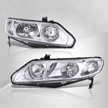 Load image into Gallery viewer, Honda Civic Sedan 2006-2011 Factory Style Headlights Chrome Housing Clear Len Clear Reflector
