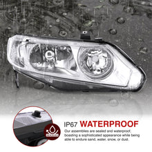 Load image into Gallery viewer, Honda Civic Sedan 2006-2011 Factory Style Headlights Chrome Housing Clear Len Clear Reflector
