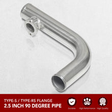 Load image into Gallery viewer, 2.5 inch 90 Degree pipe with Type-S / Type-RS Flange Chrome
