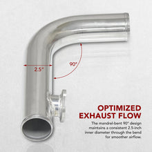 Load image into Gallery viewer, 2.5 inch 90 Degree pipe with Type-S / Type-RS Flange Chrome
